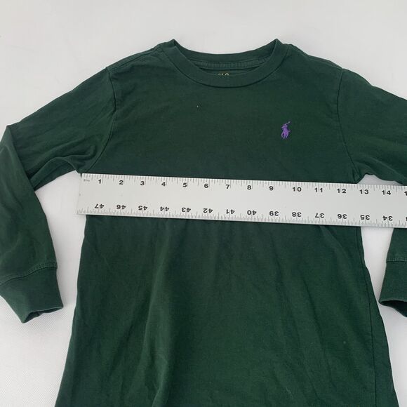 Polo Ralph Lauren T-Shirt Girls 6 Green Long Sleeve Shirt Pony Cotton Jersey Tee - Picture 6 of 8
